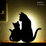 ウォールライト猫親子